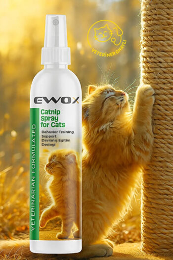 EWOX Catnip Sprey 100ml – Kediler İçin Doğal, Oyuna Teşvik Edici, Eğitici ve Eğlenceli Kedi Spreyi