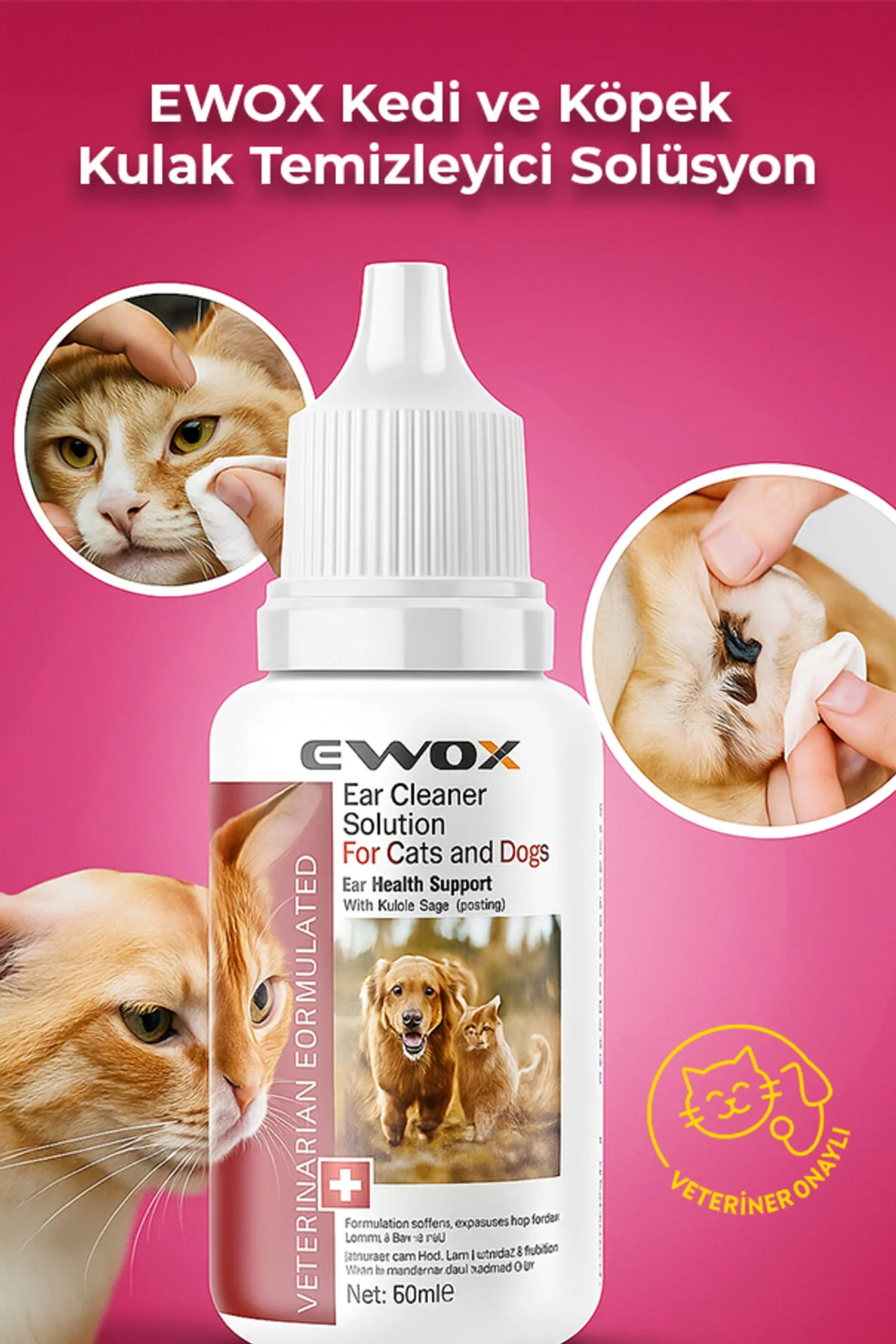 EWOX Kedi ve Köpek Kulak Temizleyici Solüsyon 50 ml – , Tahriş Etmeyen, Hijyenik Bakım EWOX Kedi ve Köpek Kulak Temizleyici Solüsyon 50 ml – , Tahriş Etmeyen, Hijyenik Bakım