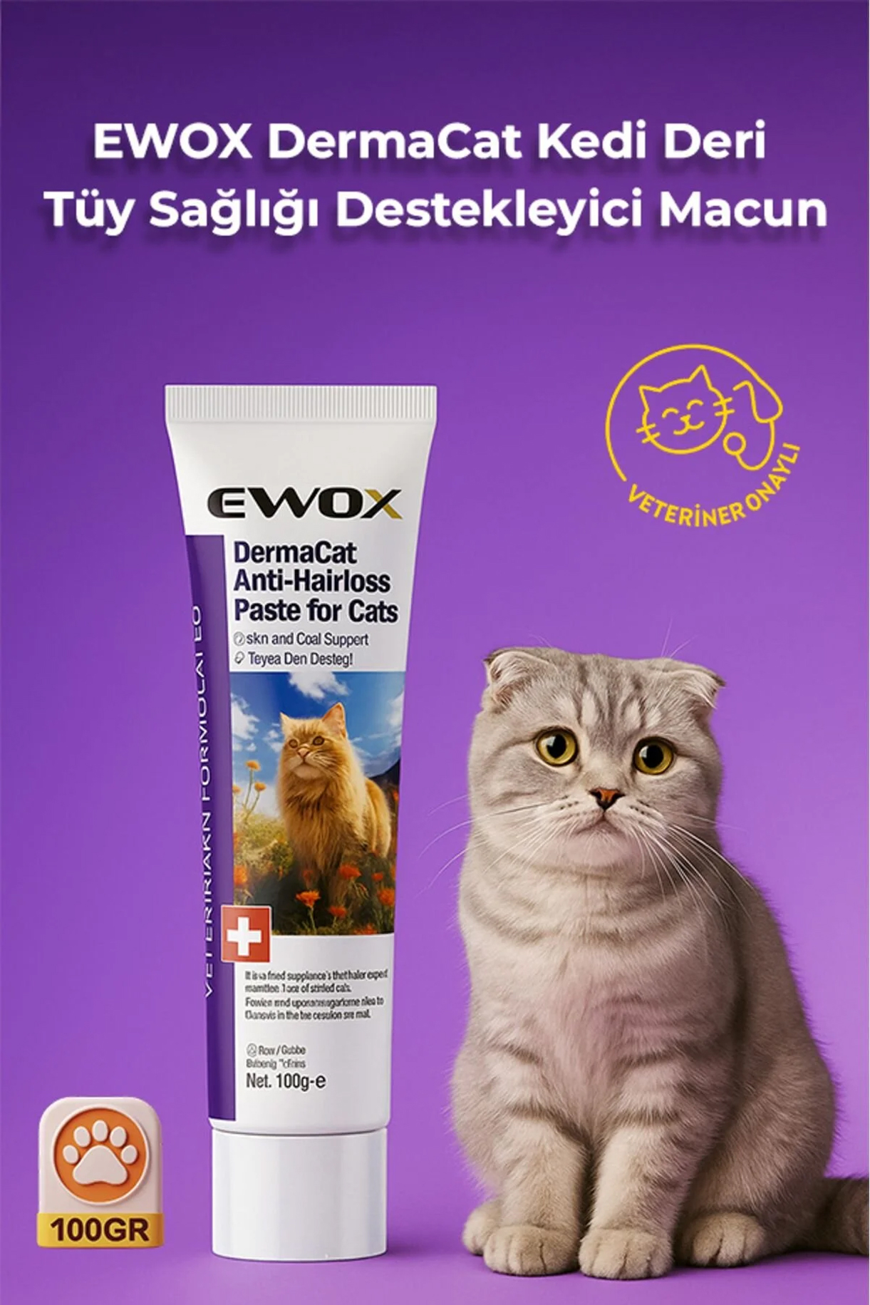 EWOX DermaCat Kedi Deri Tüy Sağlığı Destekleyici Malt Macun 100 gr | Biotin Çinko Omega Takviyesi EWOX DermaCat Kedi Deri Tüy Sağlığı Destekleyici Malt Macun 100 gr | Biotin Çinko Omega Takviyesi